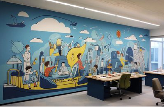 泰和县办公室墙绘的特点。